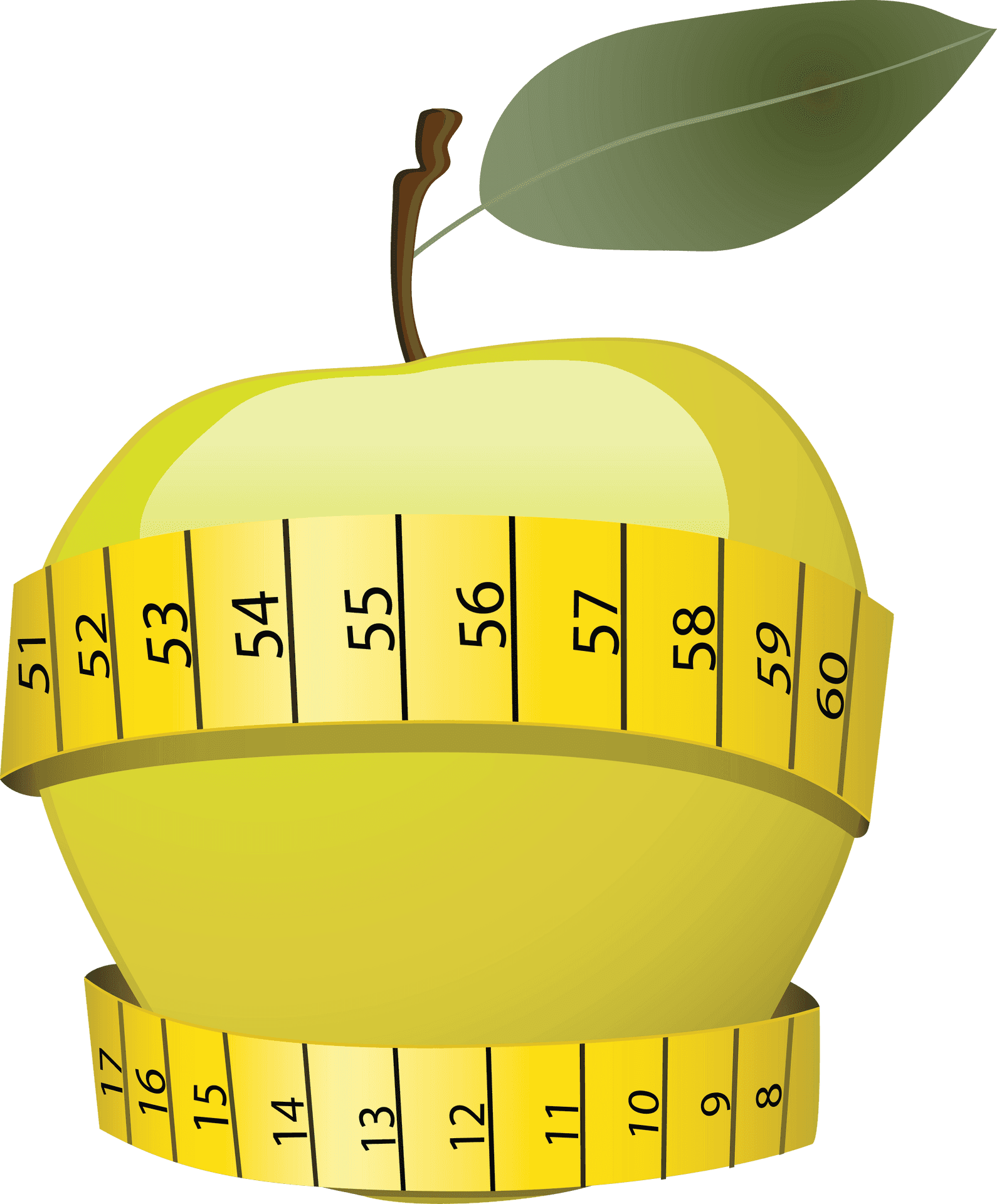 Measured Apple Diet Concept PNG