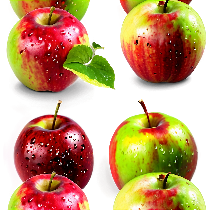 Apple With Water Drops Png 59 PNG