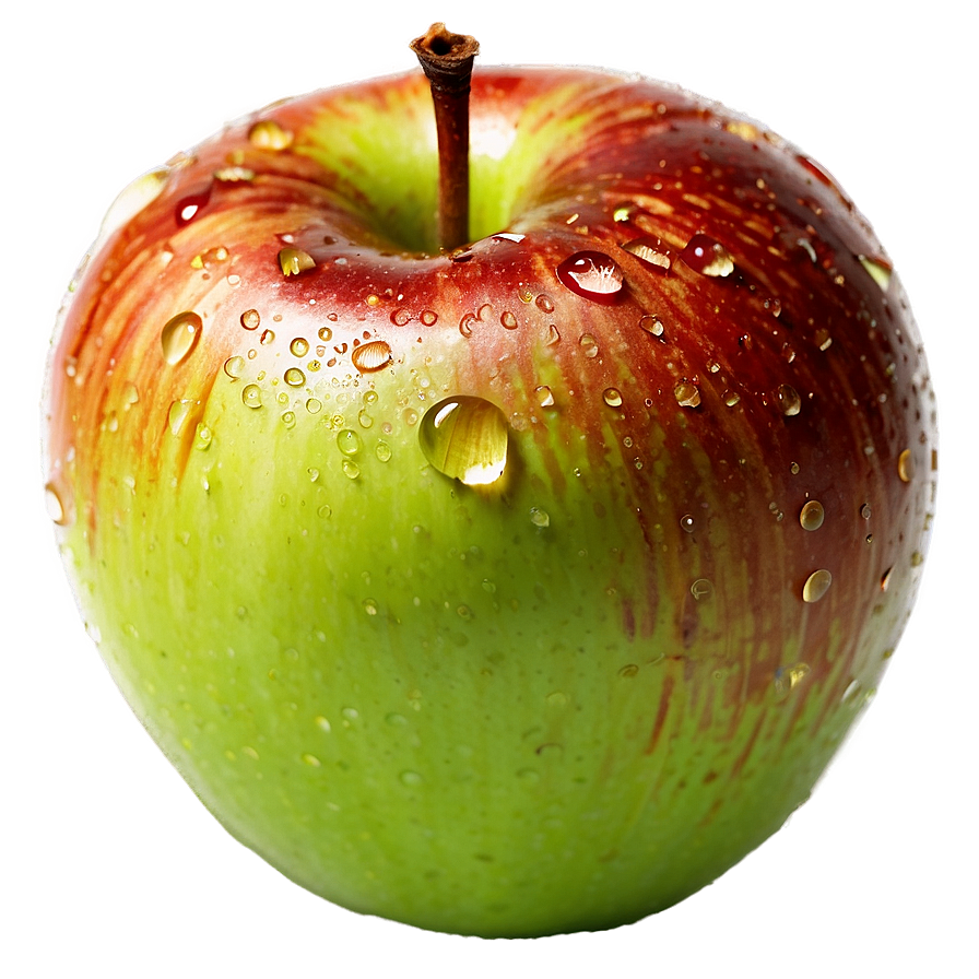 Apple With Water Drops Png Weq PNG