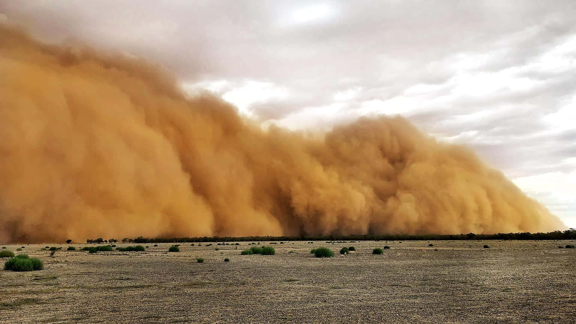Approaching_ Dust_ Storm_ Desert Wallpaper