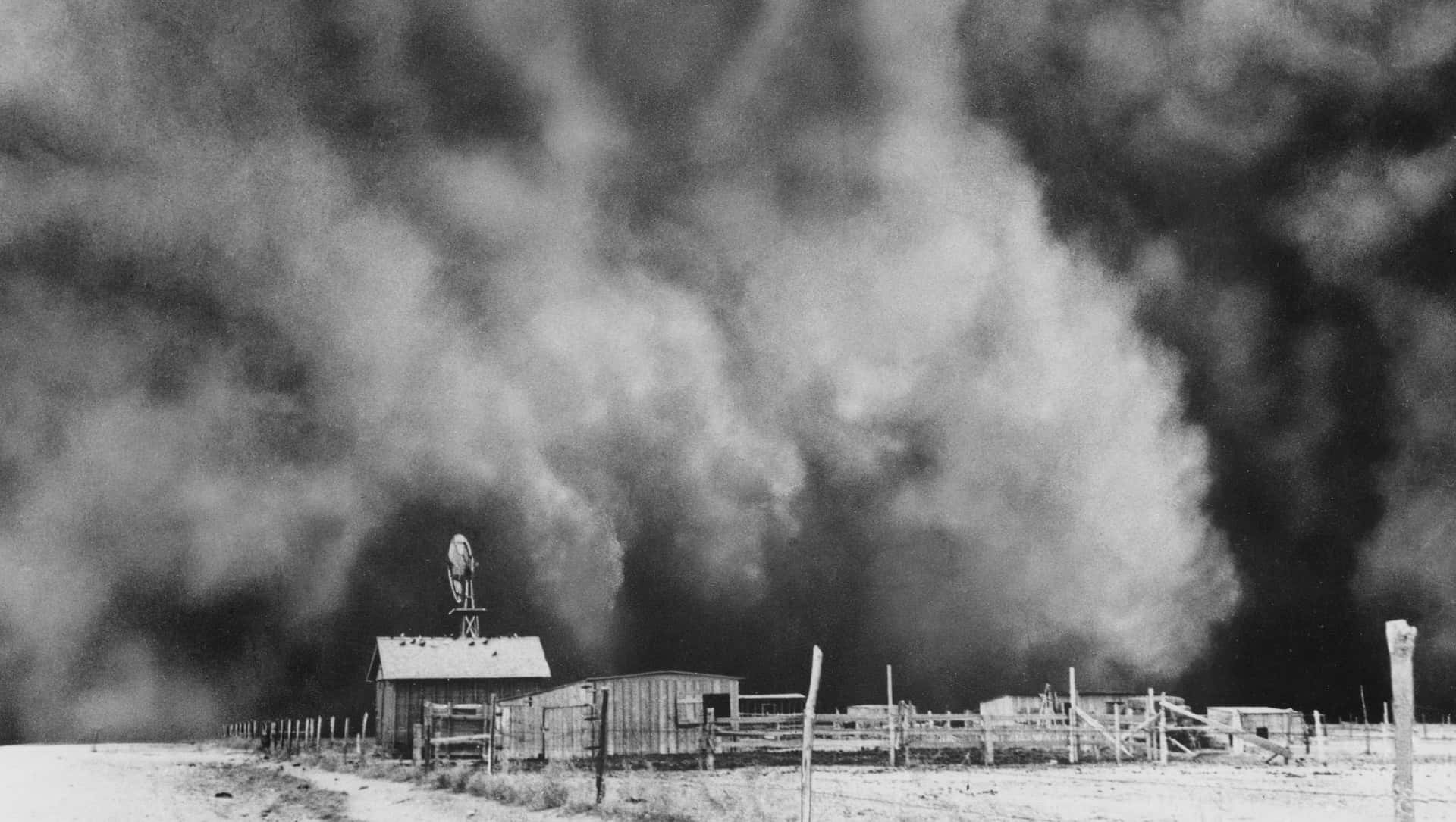 Approaching_ Dust_ Storm_ Over_ Farm Wallpaper