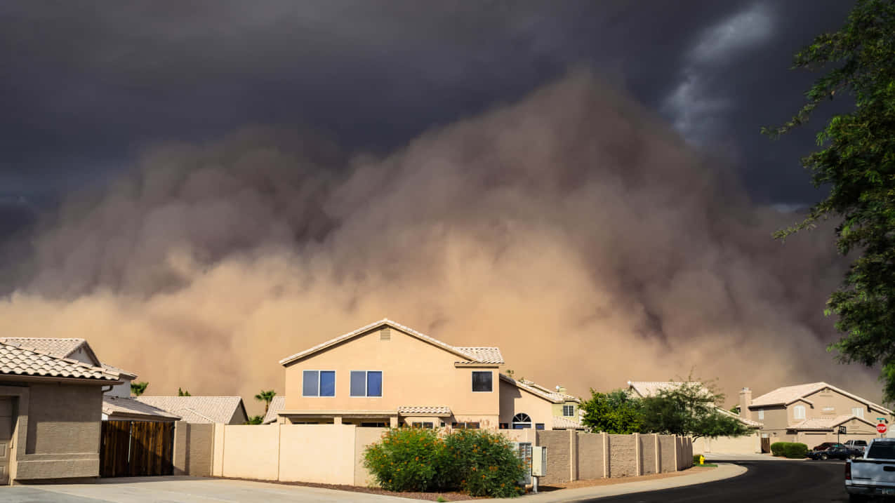 Approaching_ Dust_ Storm_ Over_ Residential_ Area.jpg Wallpaper