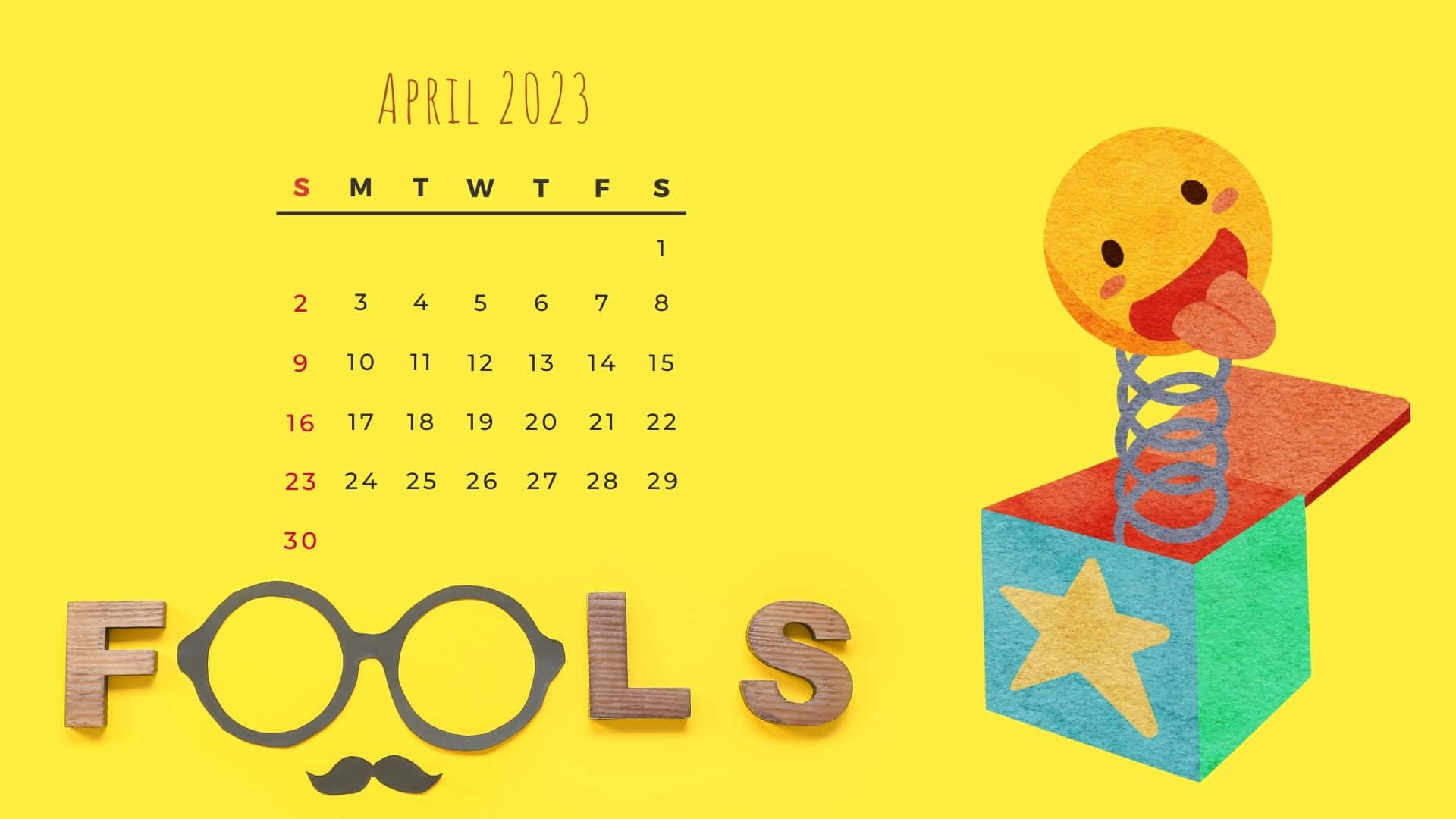 A Calendar With A Cartoon Character And A Box Wallpaper