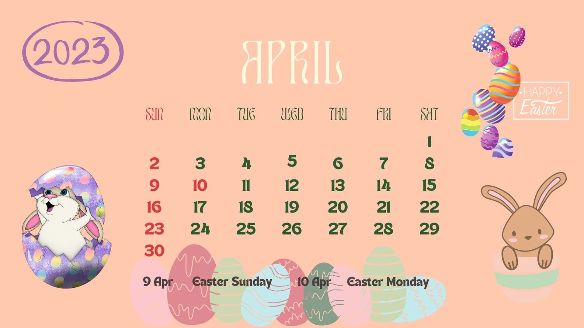 April 2023 Calendar Wallpaper