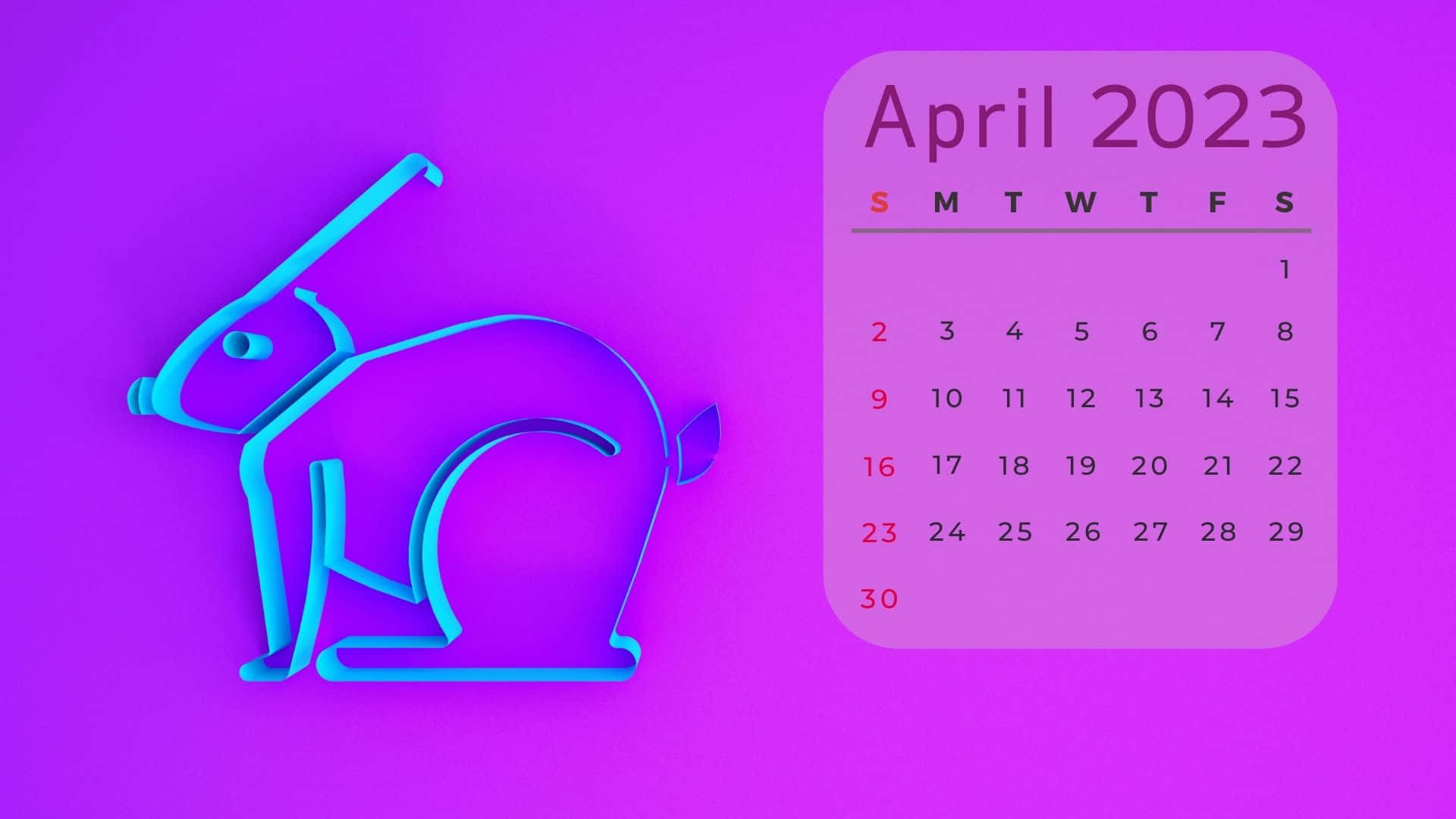 A Calendar With A Rabbit On It Wallpaper