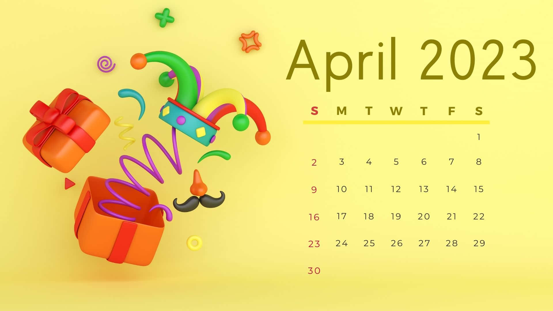 Bright April 2023 Calendar Wallpaper