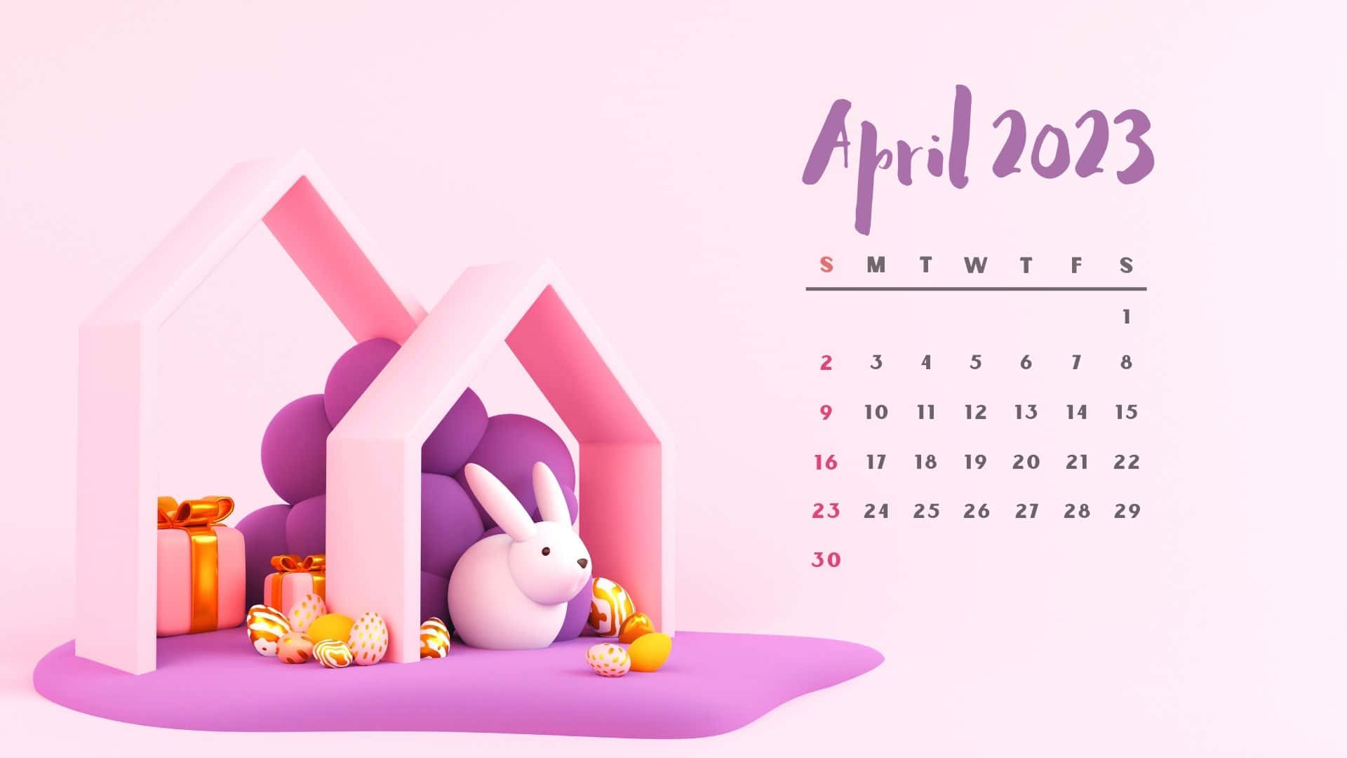 April 2023 Calendar in modern design Wallpaper