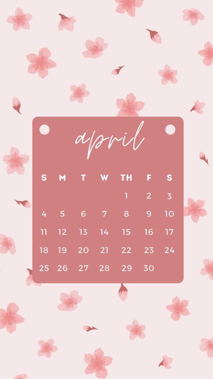 April Calendar Floral Background Wallpaper