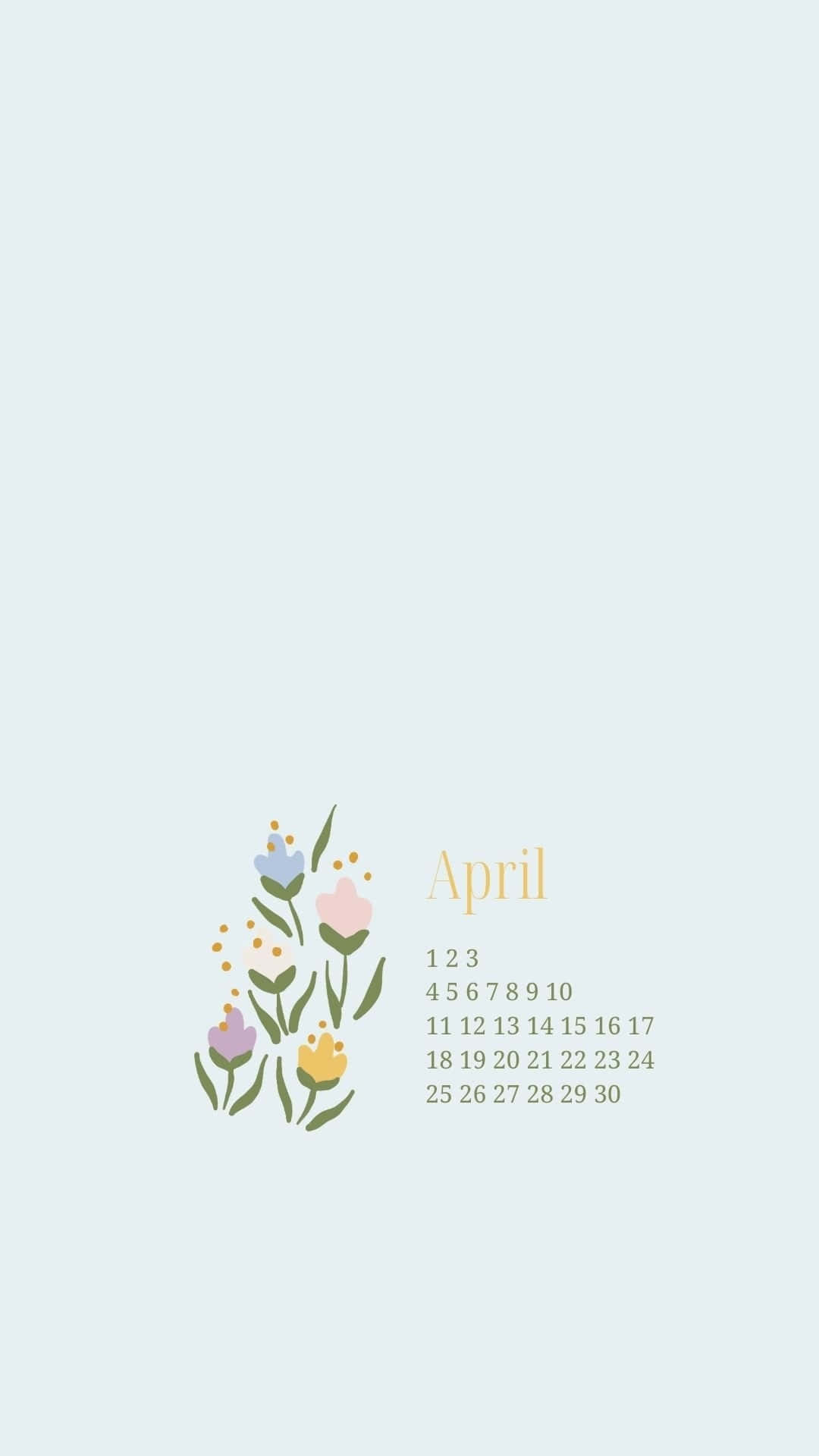 April Floral Calendar Background Wallpaper