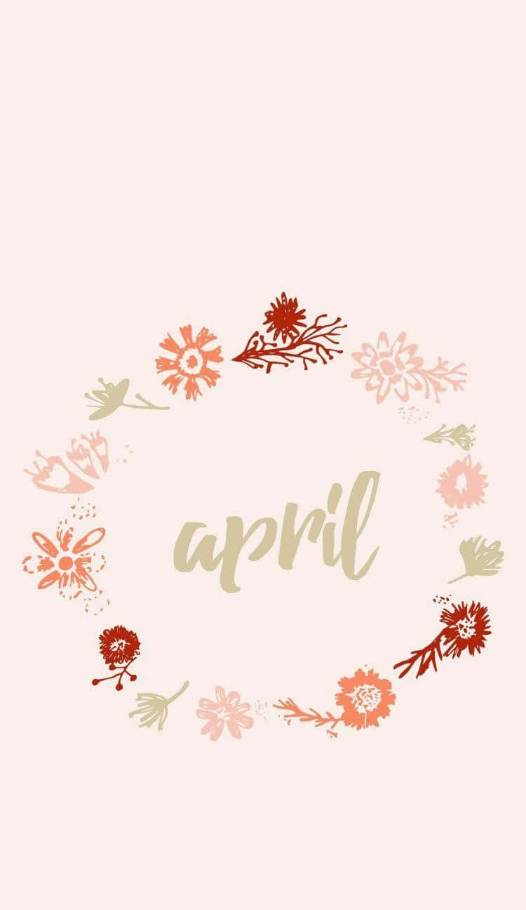 April Floral Wreath Background Wallpaper