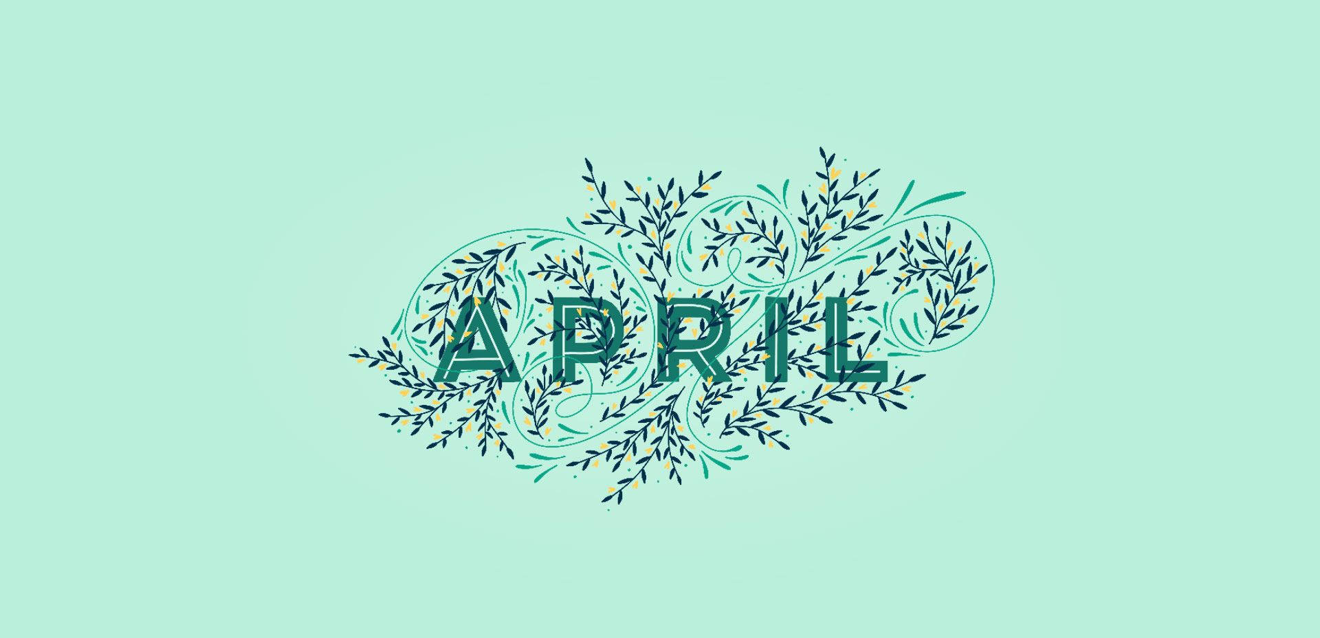 Download April Font In Green Background Wallpaper 