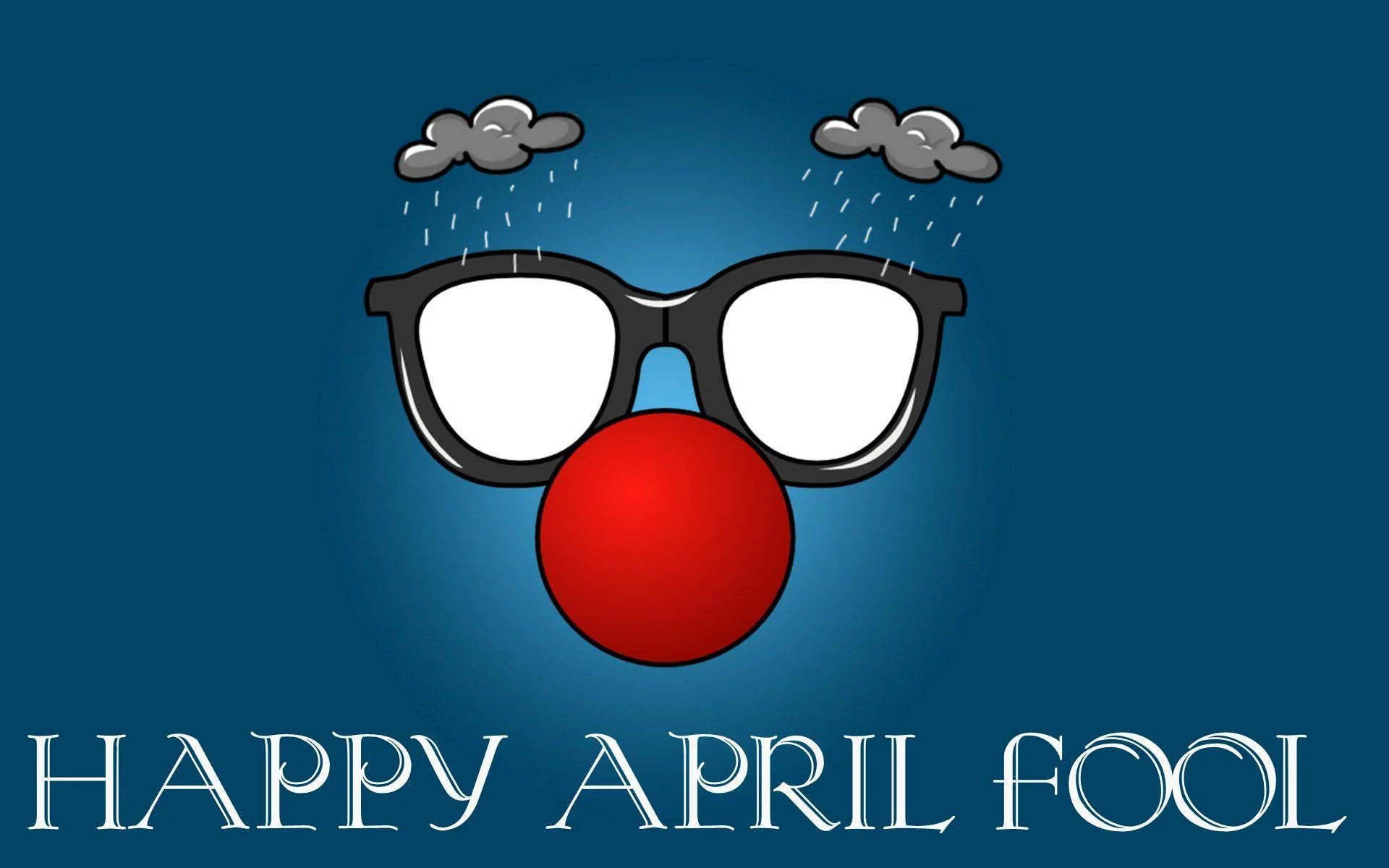 Celebrating April Fools' Day in Vibrant Blue Art Wallpaper