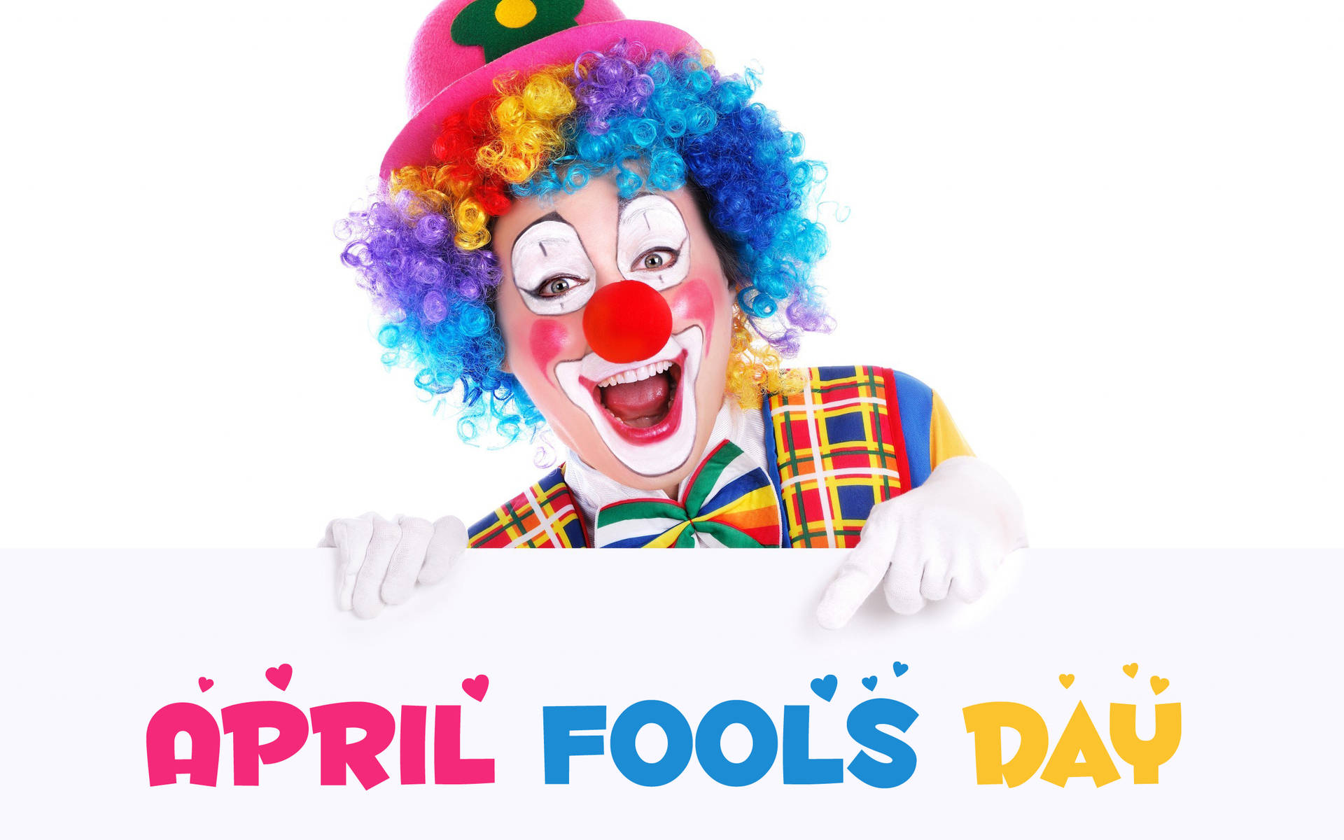 April Fools Day Curly Clown Wallpaper