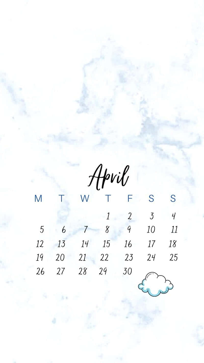 April Marble Background Calendar Wallpaper