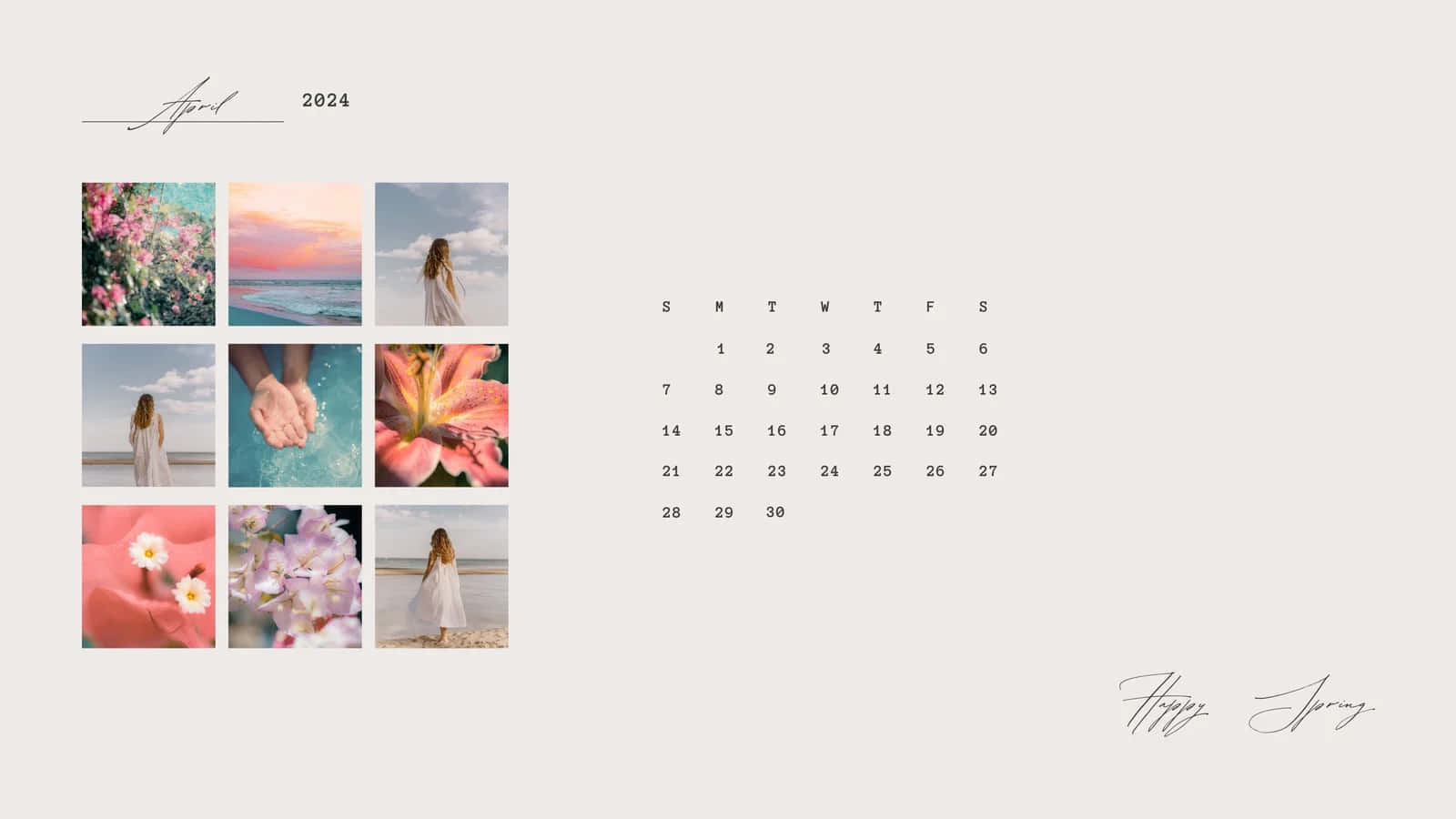 April2024 Aesthetic Calendar Wallpaper