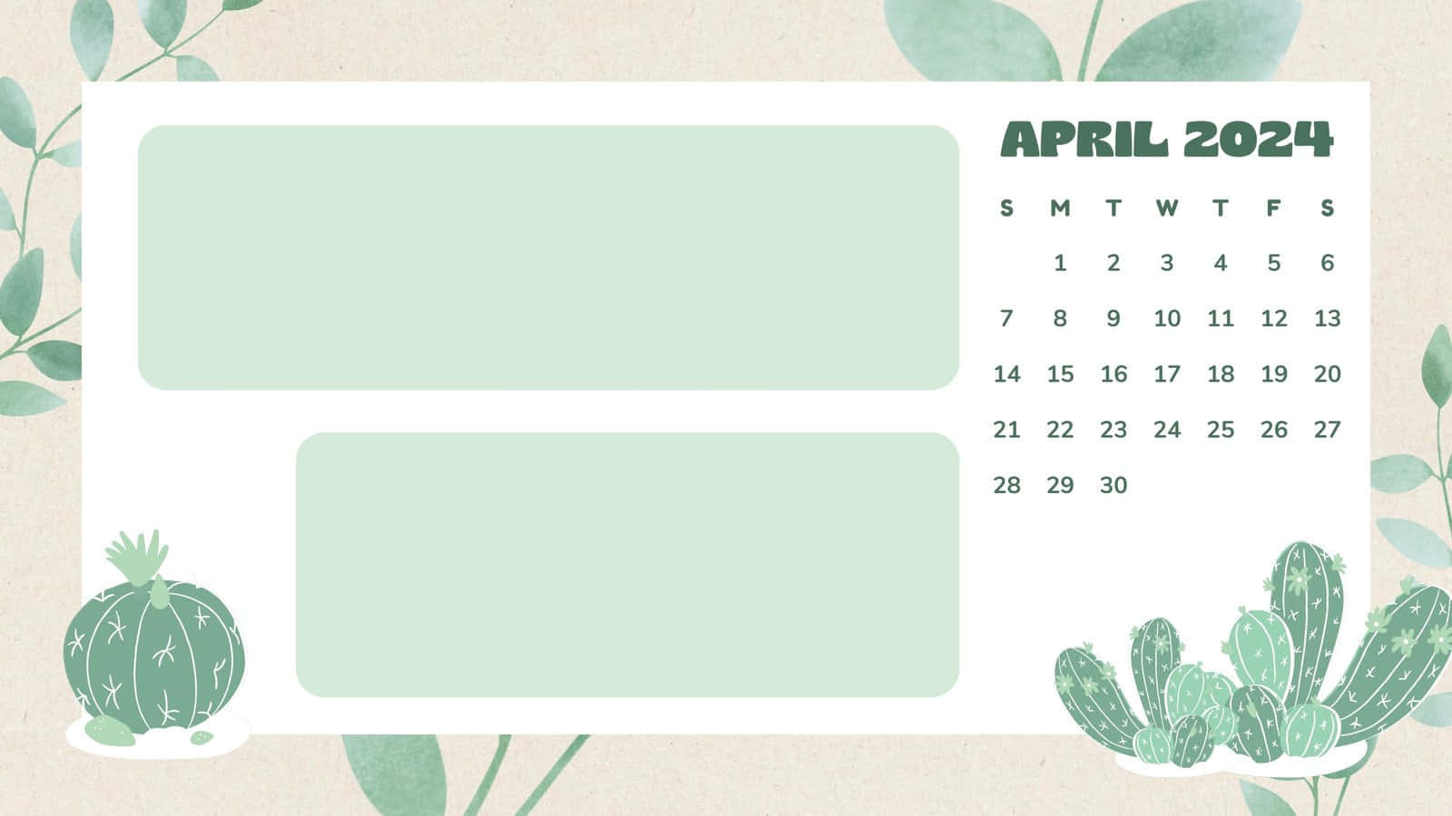 April2024 Desktop Calendar Wallpaper Wallpaper