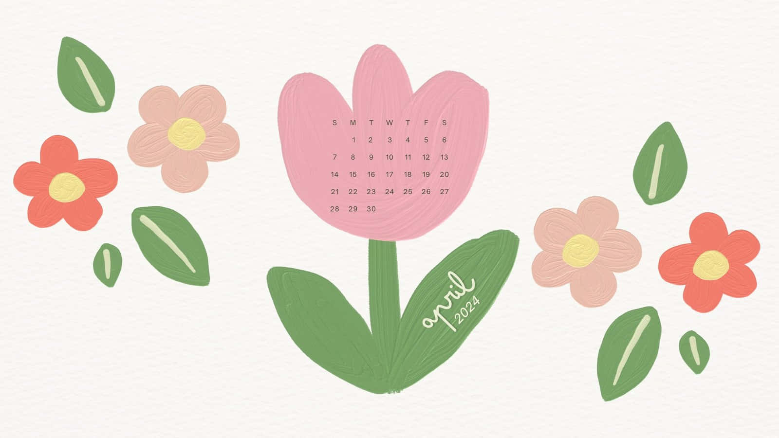April2024 Floral Calendar Wallpaper Wallpaper