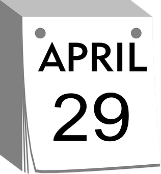 April29 Calendar Page PNG