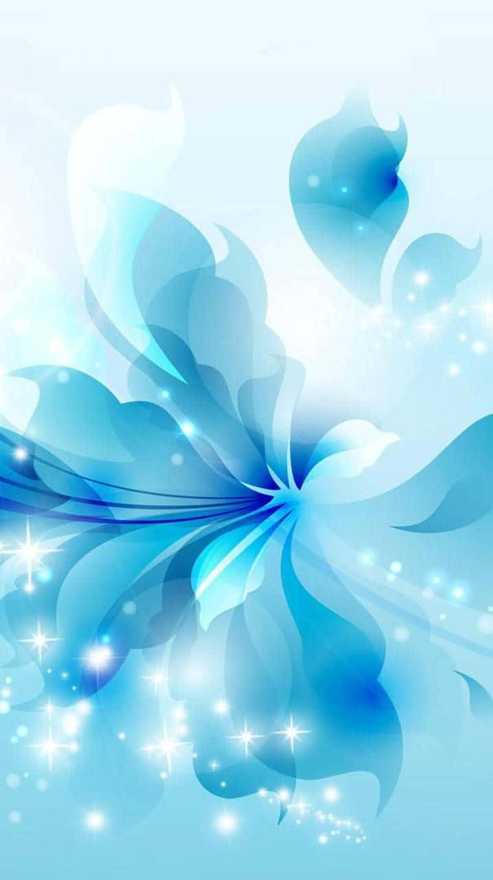 Aqua Floral Abstract Background Wallpaper