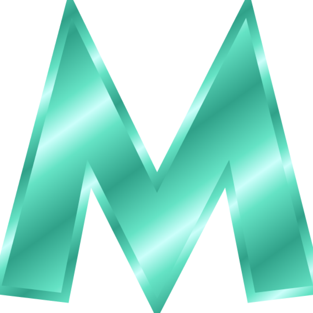 Aqua Glass Letter M PNG