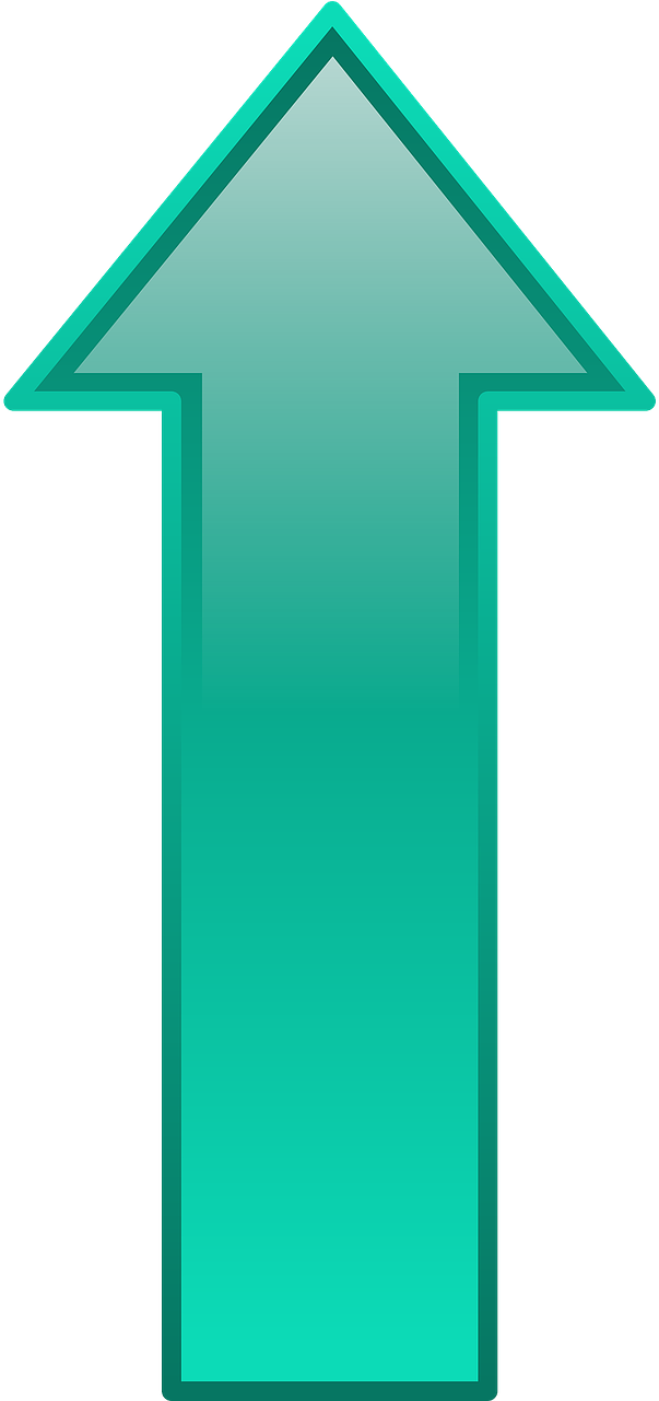 Aqua Green Up Arrow Icon PNG