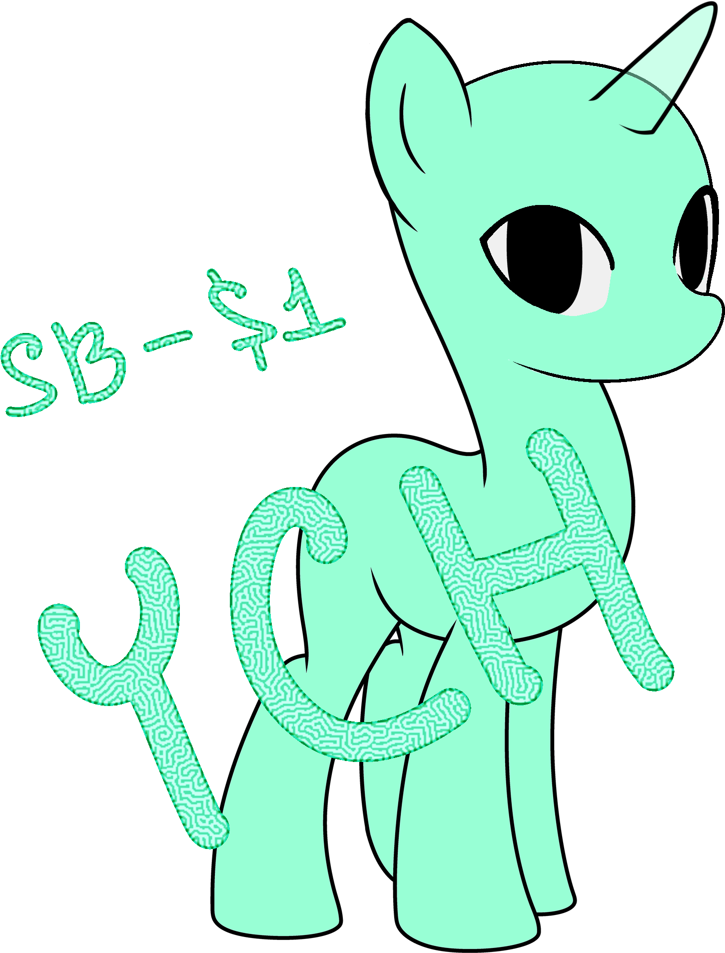 Aqua Pony Vector Art PNG