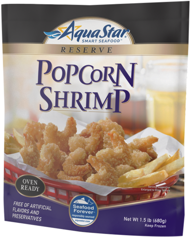Aqua Star Reserve Popcorn Shrimp Packaging PNG