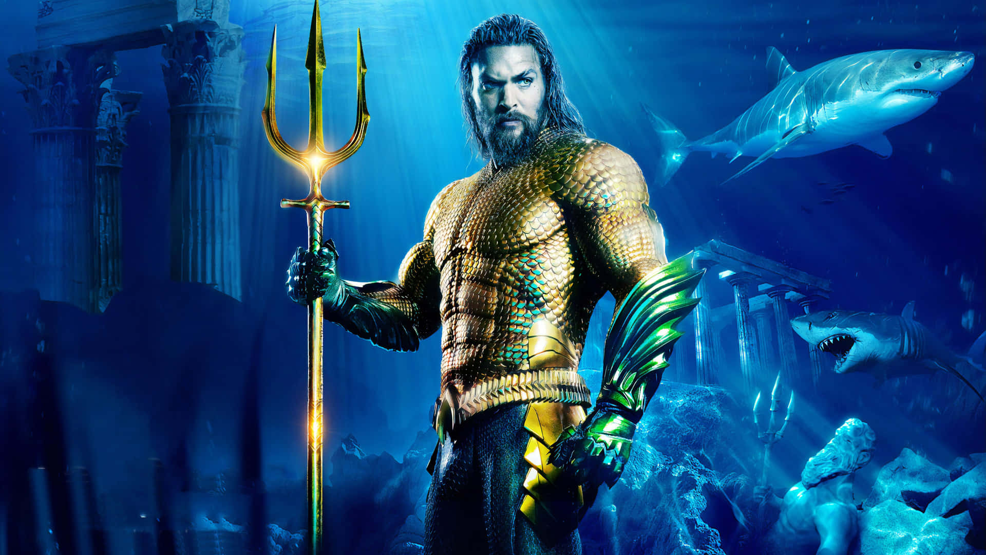 Följmed Aquaman När Han Kämpar För Att Rädda Det Undervattensrike