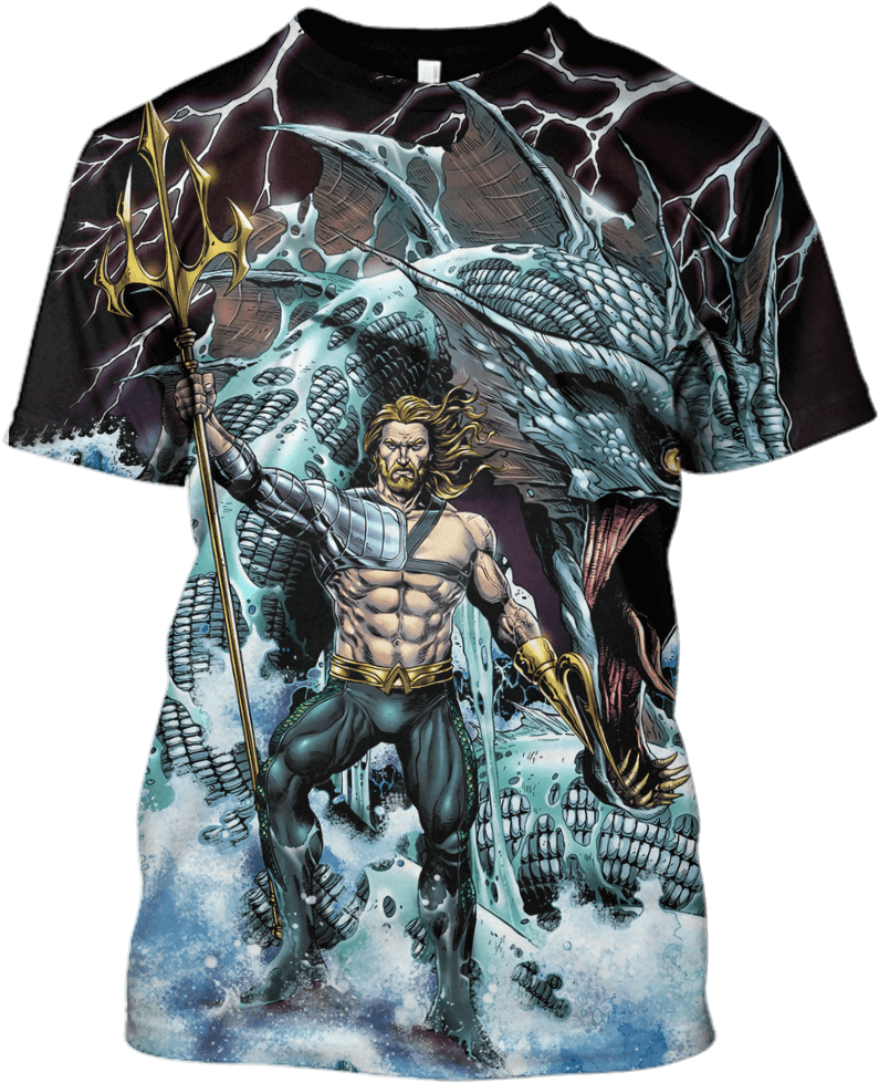 Aquaman Comic Art T Shirt Design PNG