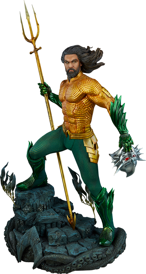 Aquaman Figure With Trident PNG