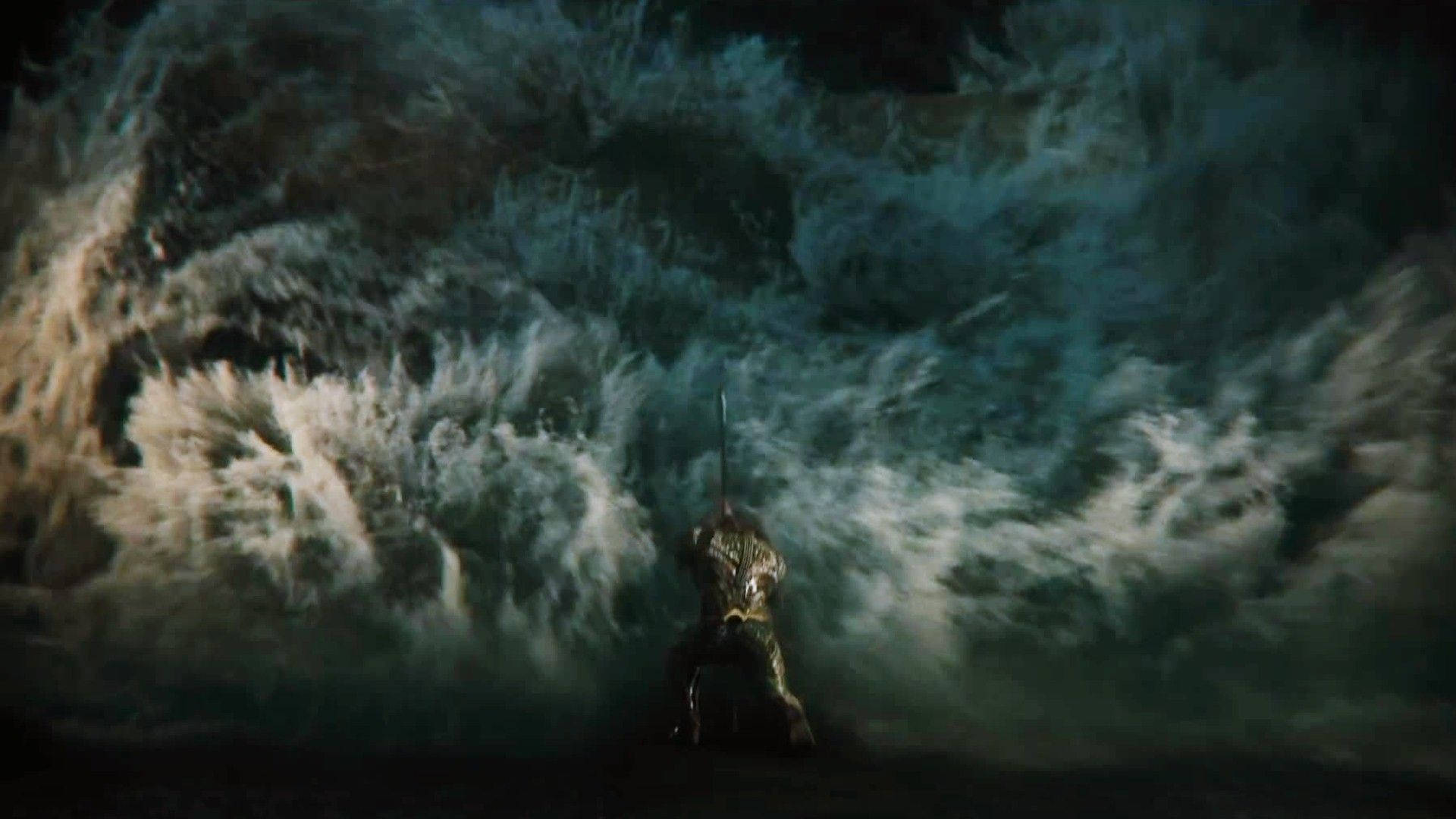 Aquaman Pushing Waves Background