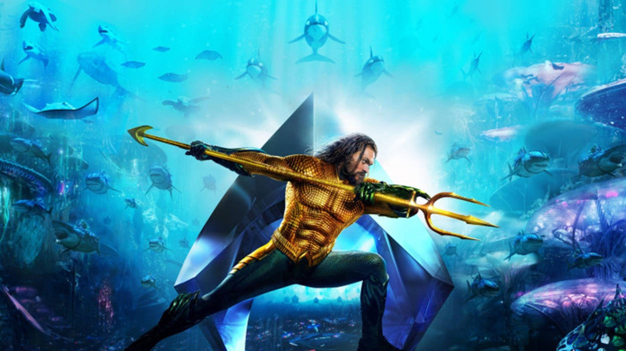 Aquaman With Trident Movie Background