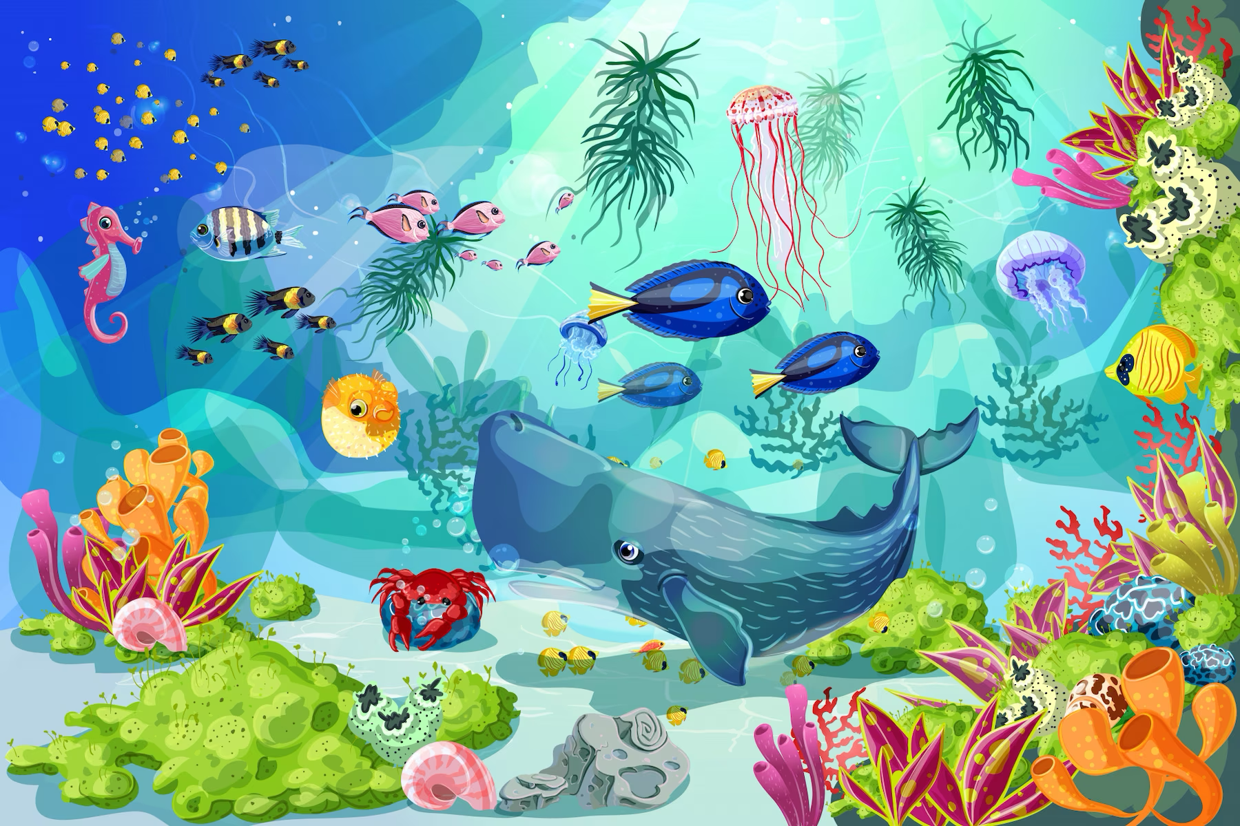 Sichzeit Nehmen, Um Das Bunte Unterwasserleben In Einem Modernen Aquarium Zu Erkunden.