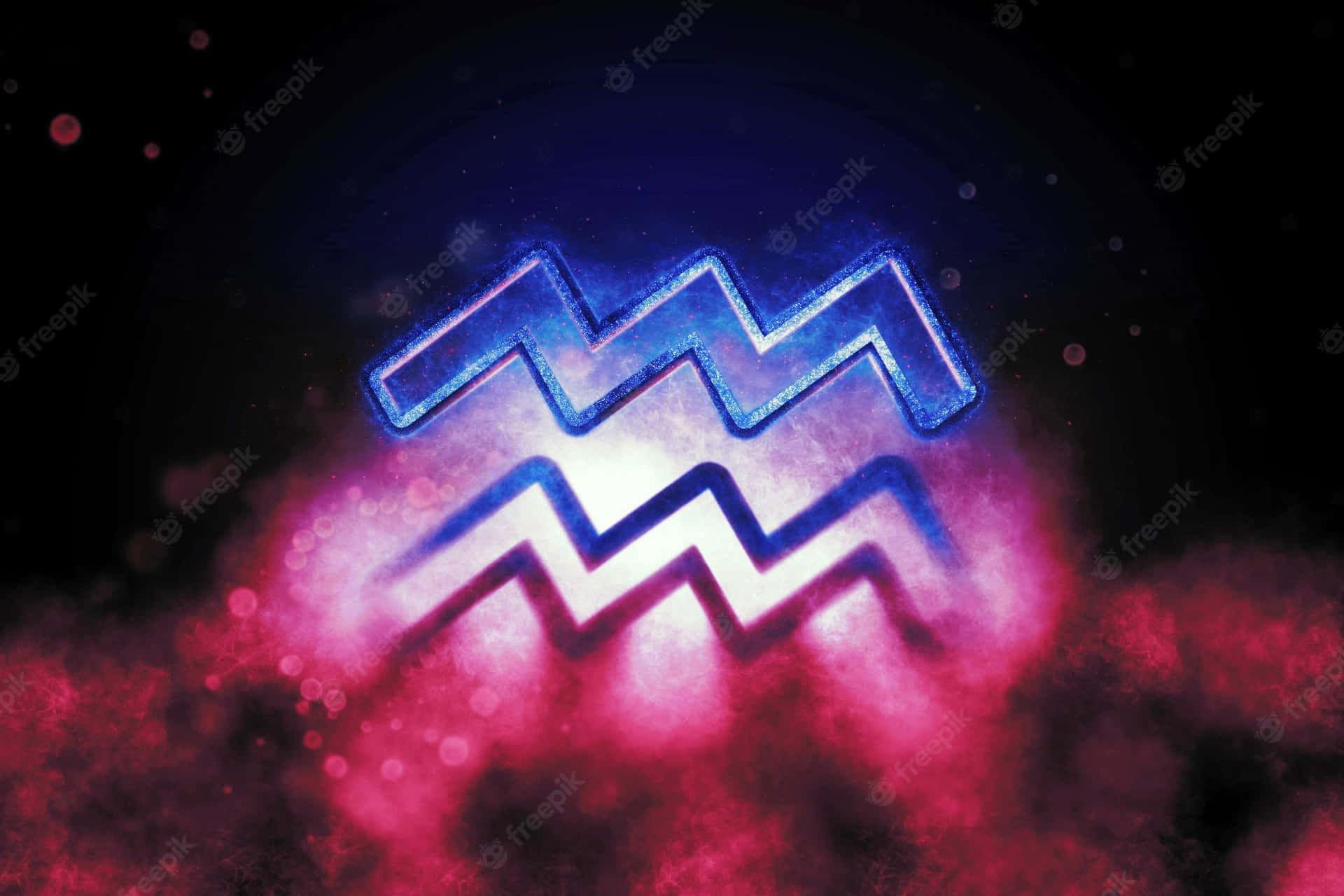 A Blue And Pink Astrological Sign With A Blue Background