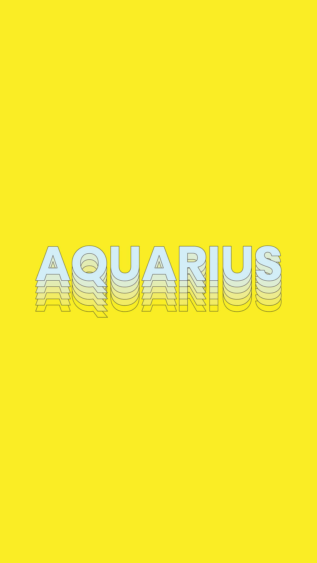 Aquarius On Yellow Wallpaper