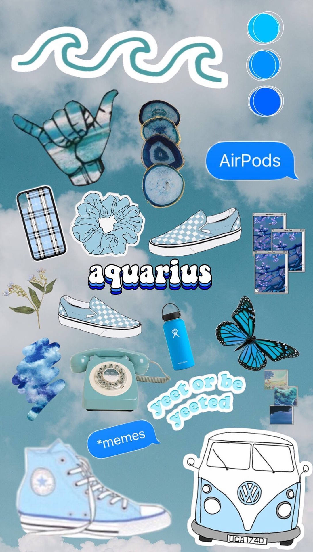 Aquarius Zodiac Blue Aesthetic Wallpaper