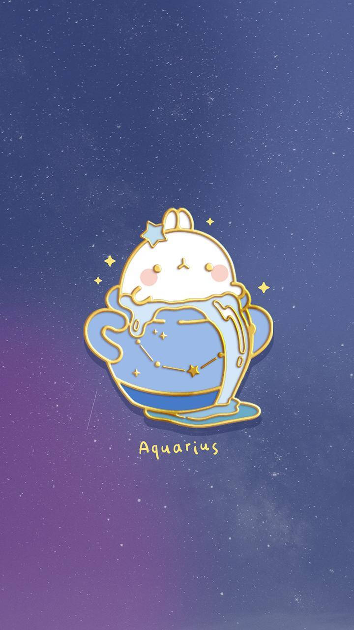 Aquarius Zodiac Cartoon Character Wallpaper