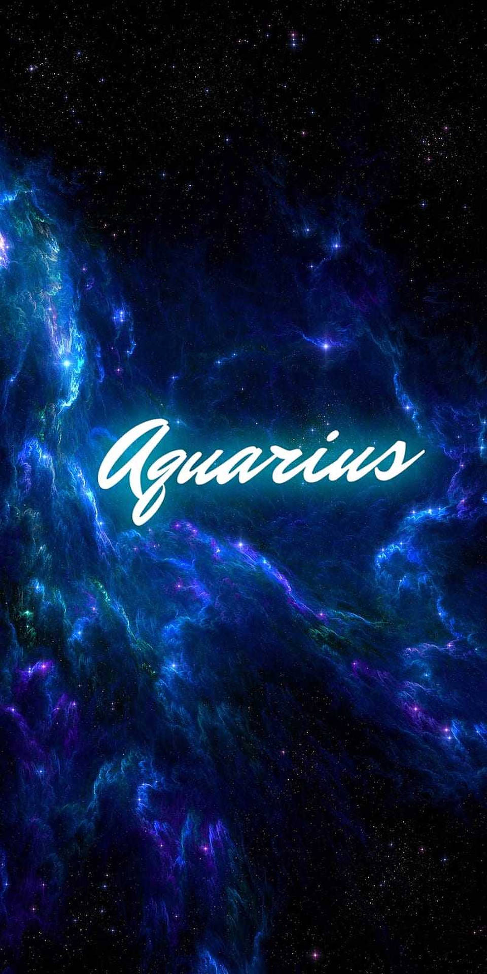 Aquarius Zodiac Dark Galaxy Wallpaper