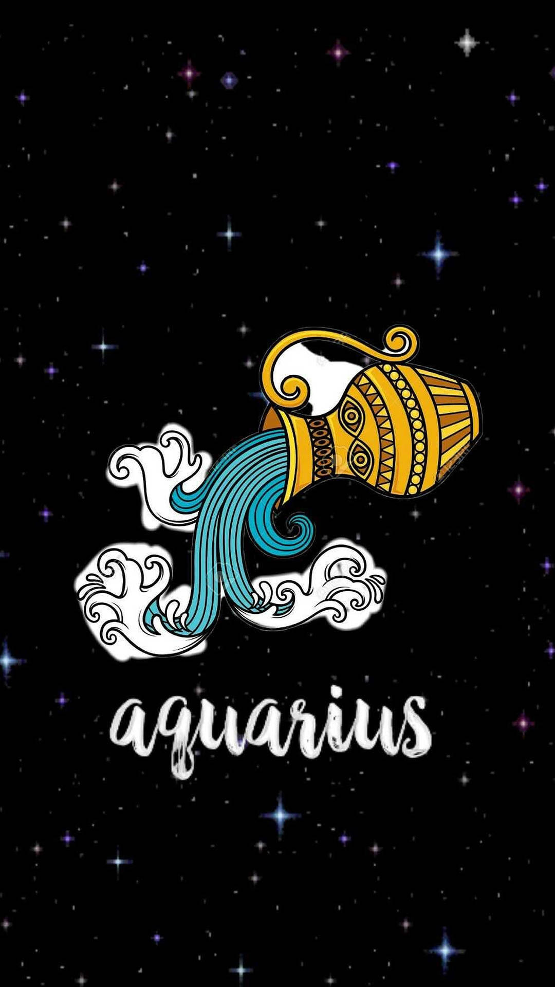 Aquarius Zodiac Graphic Art Wallpaper