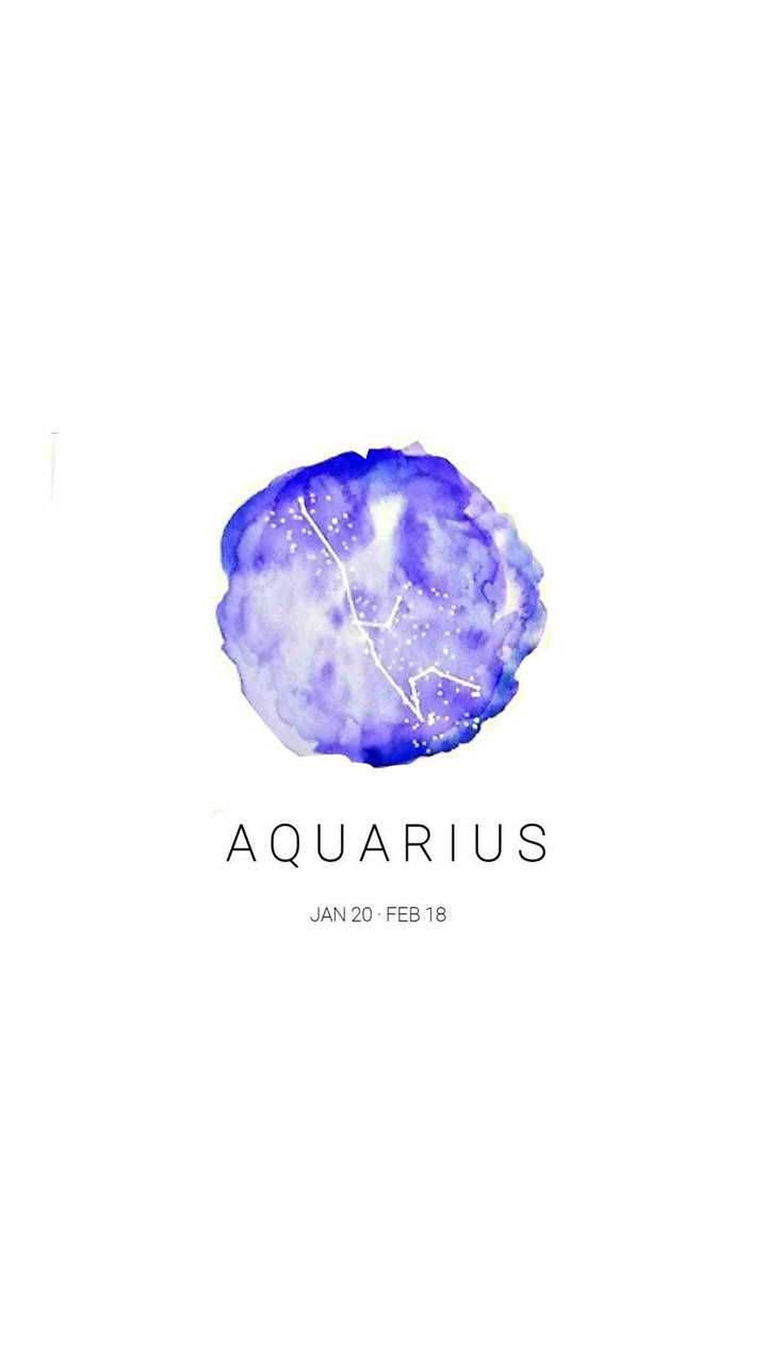 Aquarius Zodiac Indigo Blue Wallpaper