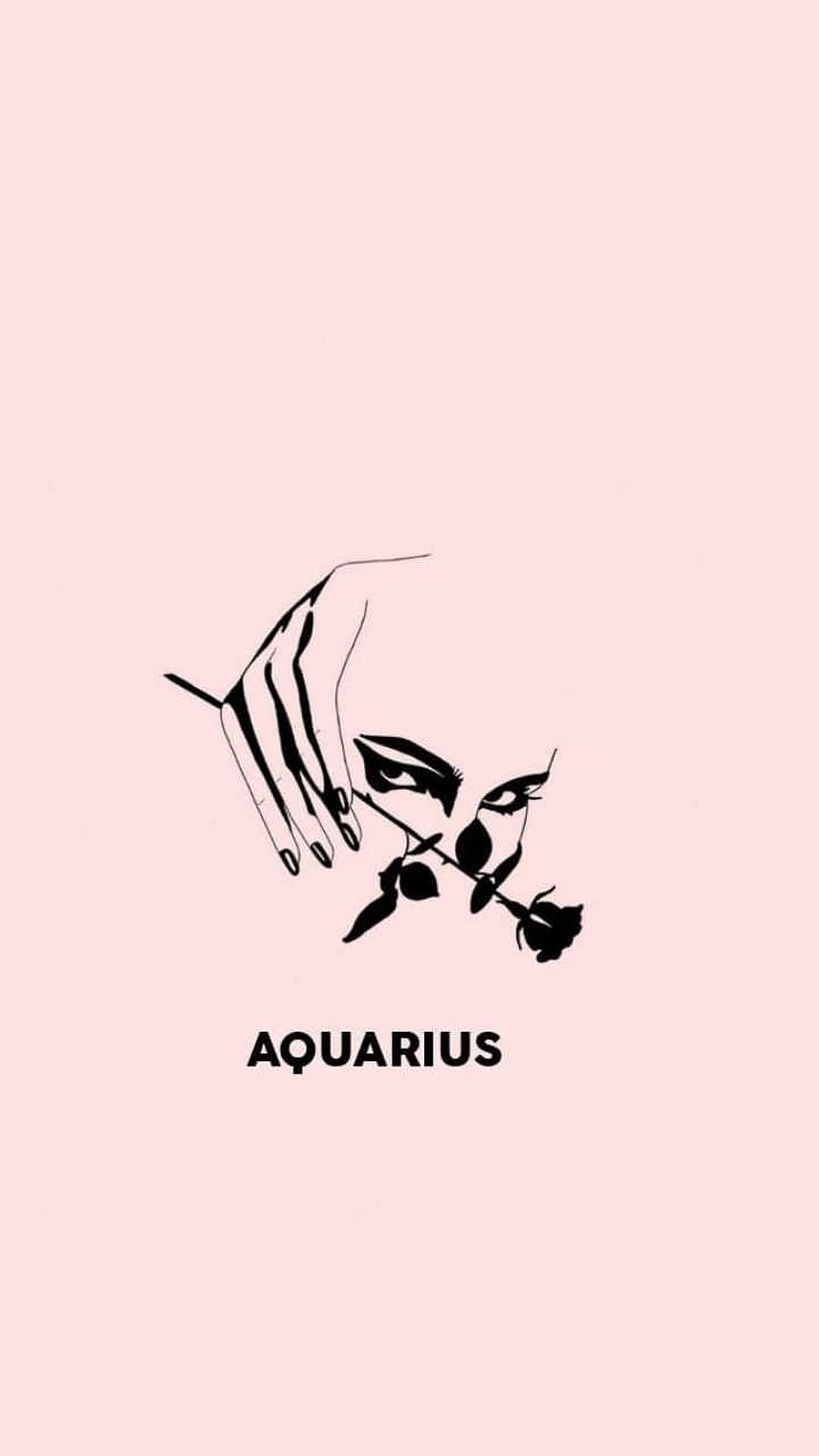 Aquarius Zodiac Lady Rose Wallpaper