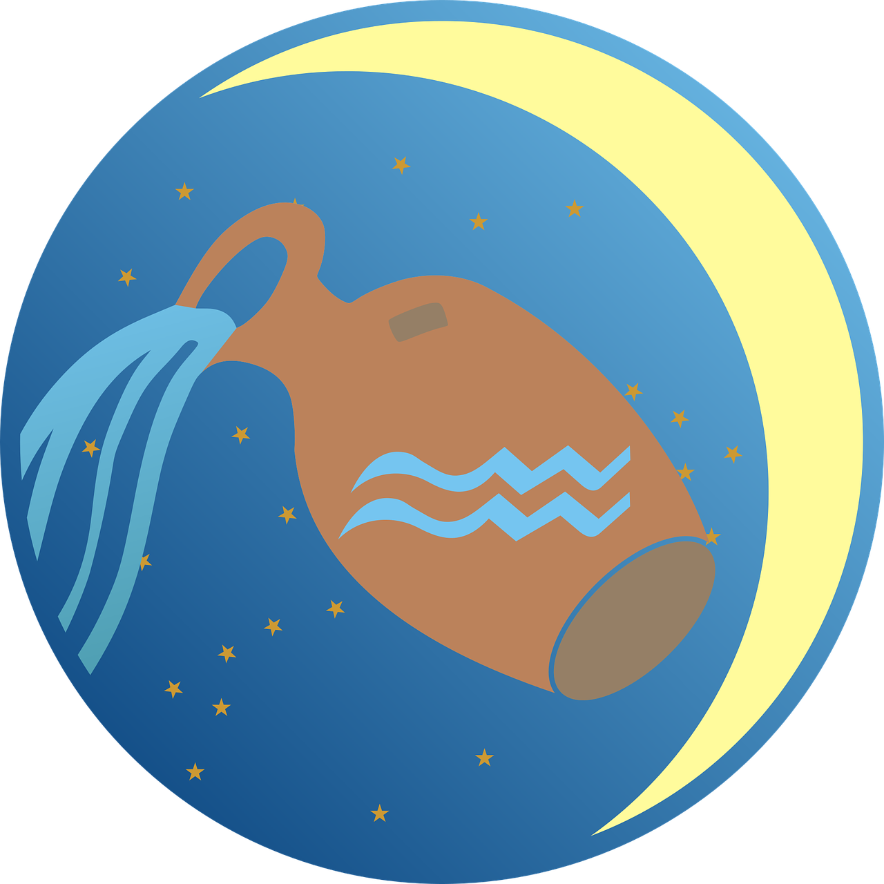 Aquarius Zodiac Symbol Illustration PNG