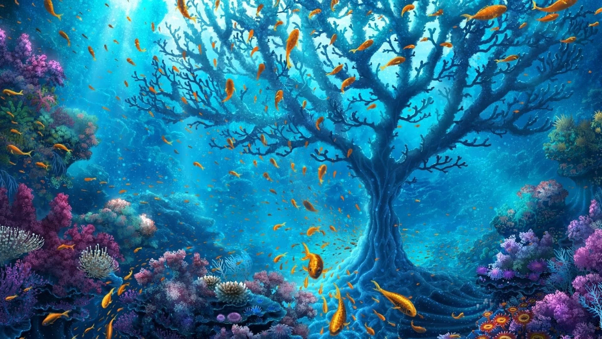 Aquatic Coral Tree Wallpaper