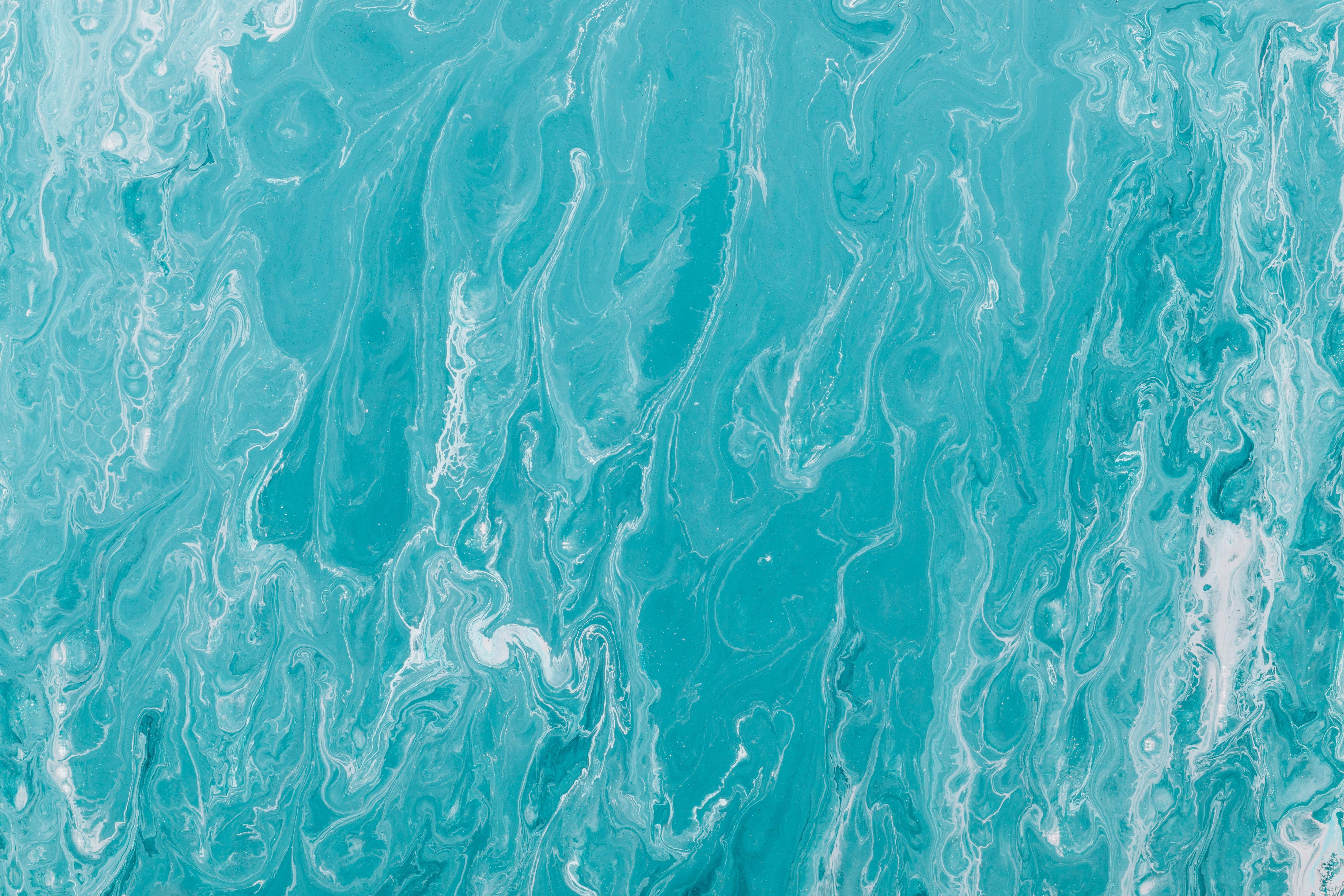Stunning Aquatic Wave Teal Marble in 4K Resolution Wallpaper