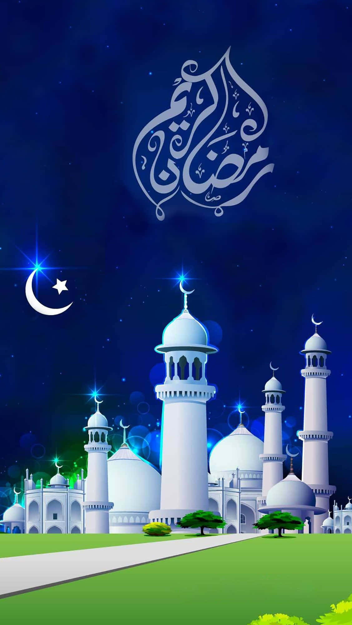 A Mosque With A Crescent Moon And Stars