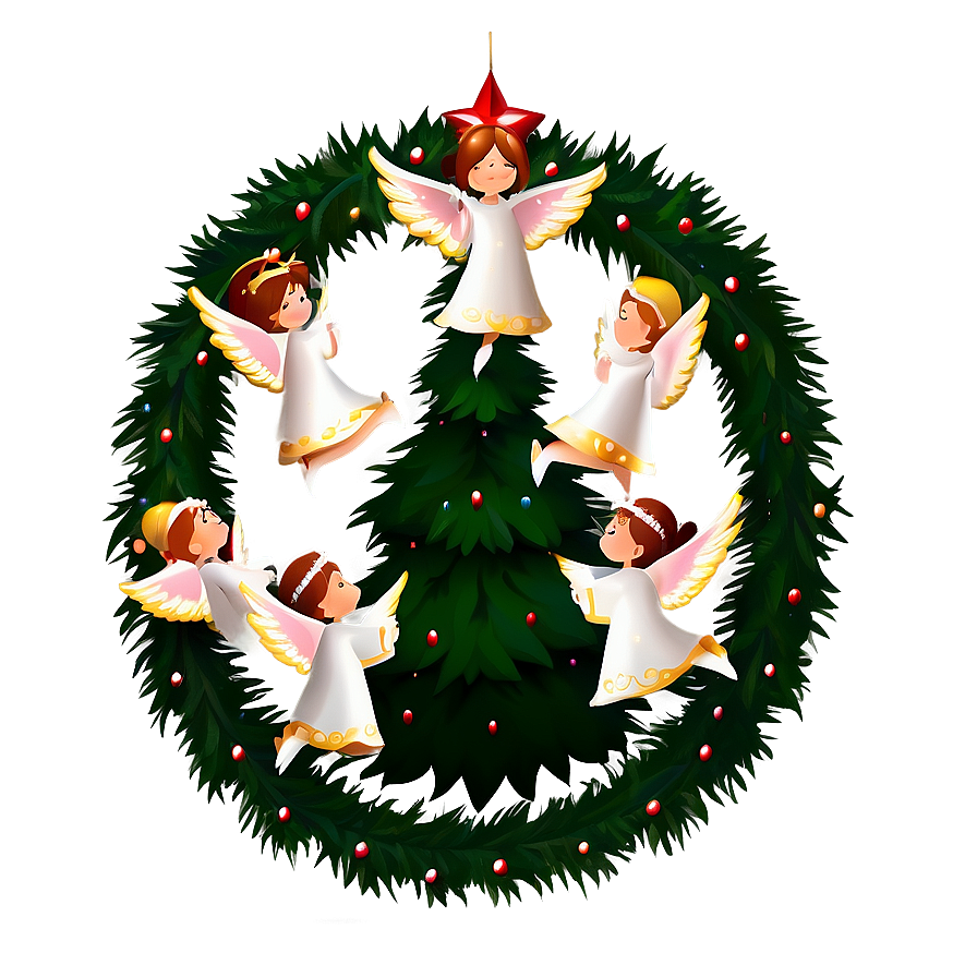 Arbol De Navidad With Angels Png 06122024 PNG
