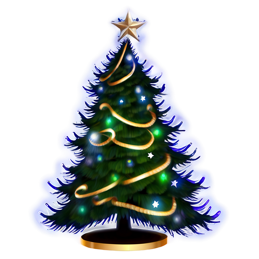 Arbol De Navidad With Blue Lights Png 06122024 PNG