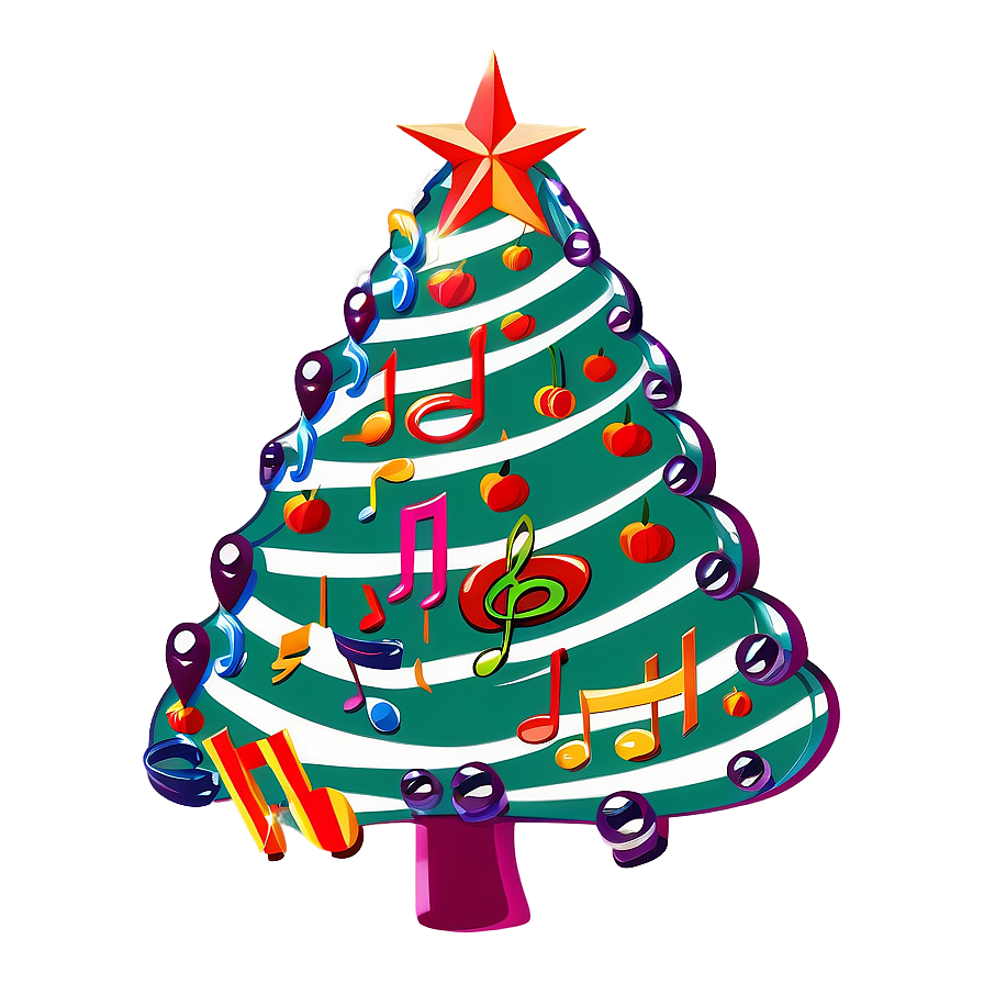 Arbol De Navidad With Musical Notes Png Sqp14 PNG