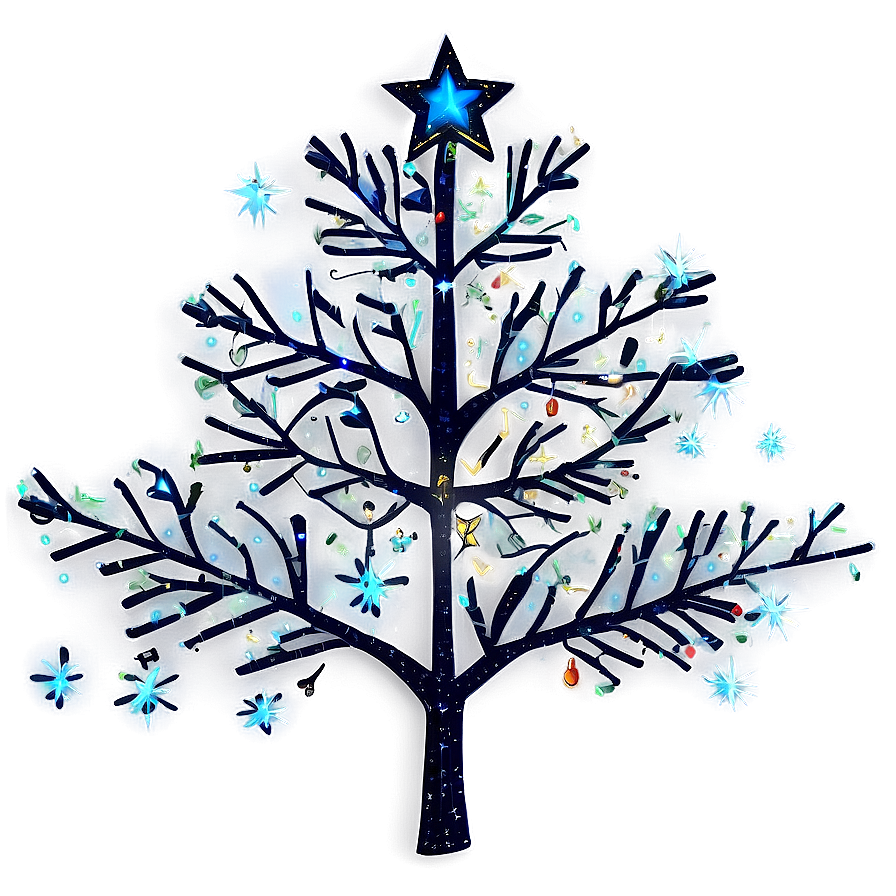 Arbol De Navidad With Starry Night Theme Png Lnf65 PNG