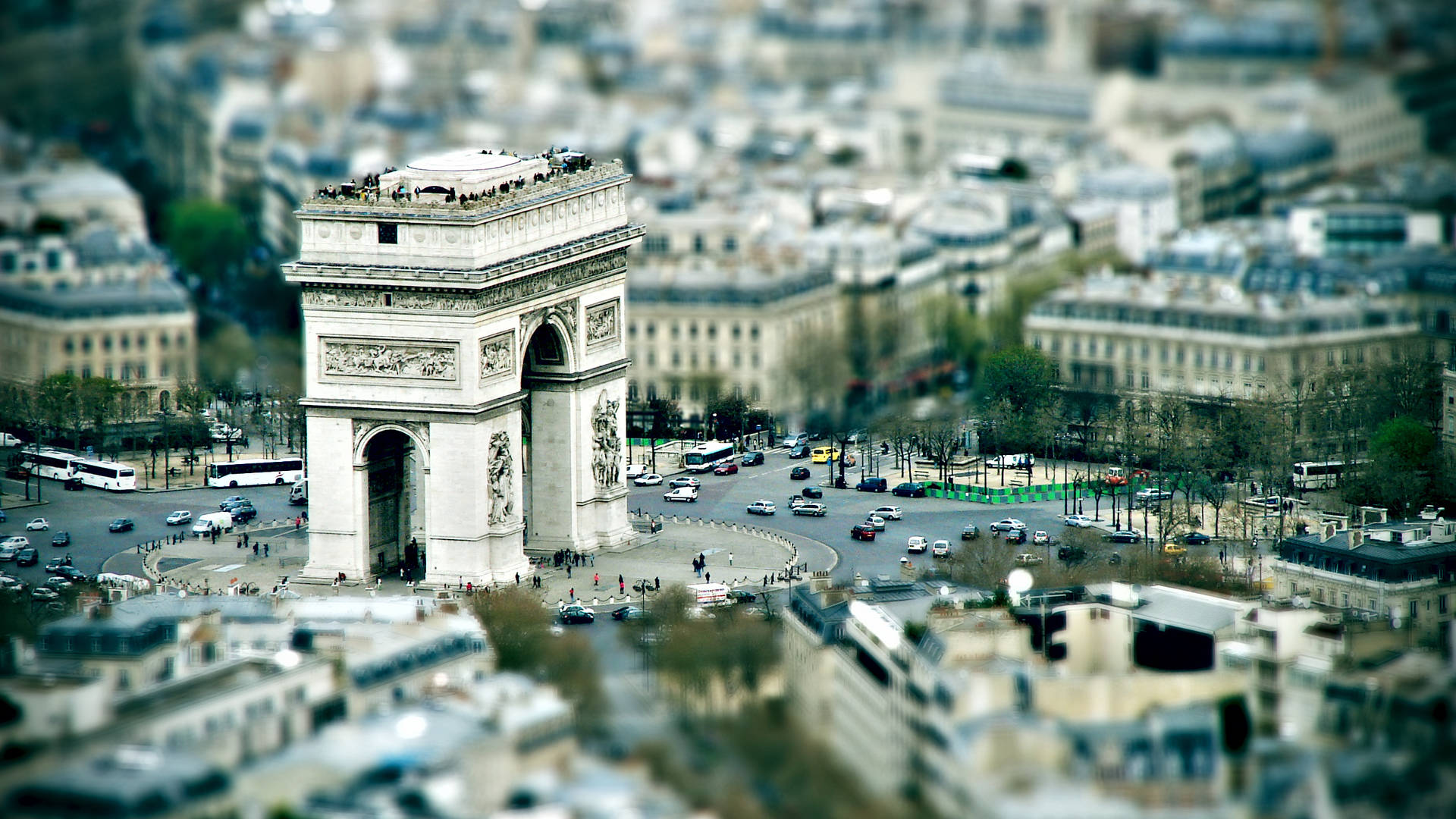 Arc De Triomphe Aerial View Wallpaper